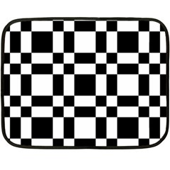 Checkerboard Black And White Fleece Blanket (mini)