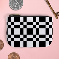 Checkerboard Black And White Mini Coin Purses by Colorfulart23