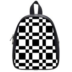 Checkerboard Black And White School Bags (Small) 