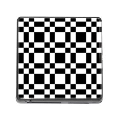 Checkerboard Black And White Memory Card Reader (Square)