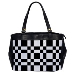 Checkerboard Black And White Office Handbags