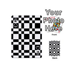 Checkerboard Black And White Playing Cards 54 (Mini) 