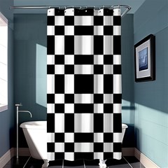 Checkerboard Black And White Shower Curtain 36  x 72  (Stall) 