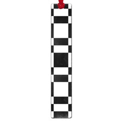 Checkerboard Black And White Large Book Marks by Colorfulart23