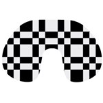 Checkerboard Black And White Travel Neck Pillows Front