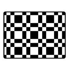 Checkerboard Black And White Double Sided Fleece Blanket (small)  by Colorfulart23