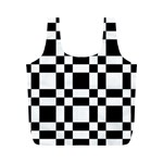 Checkerboard Black And White Full Print Recycle Bags (M)  Front