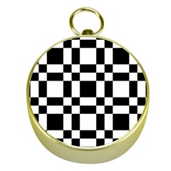 Checkerboard Black And White Gold Compasses by Colorfulart23