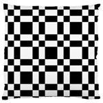 Checkerboard Black And White Large Flano Cushion Case (Two Sides) Back