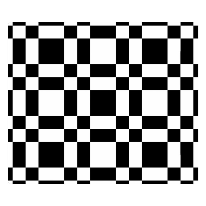 Checkerboard Black And White Double Sided Flano Blanket (Small) 