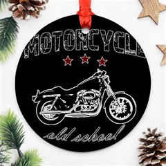 Motorcycle Old School Ornament (round) by Valentinaart