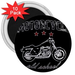 Motorcycle Old School 3  Magnets (10 Pack)  by Valentinaart