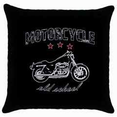 Motorcycle Old School Throw Pillow Case (black) by Valentinaart