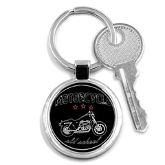 Motorcycle Old School Key Chains (round)  by Valentinaart