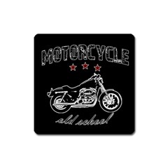 Motorcycle Old School Square Magnet by Valentinaart