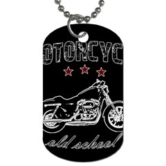 Motorcycle Old School Dog Tag (two Sides) by Valentinaart