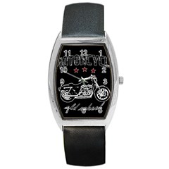 Motorcycle Old School Barrel Style Metal Watch by Valentinaart