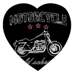 Motorcycle Old School Jigsaw Puzzle (heart) by Valentinaart