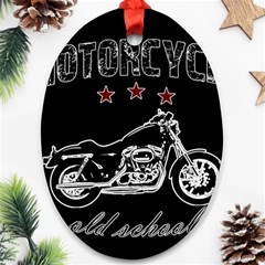 Motorcycle Old School Oval Ornament (two Sides) by Valentinaart