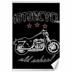 Motorcycle Old School Canvas 12  X 18   by Valentinaart