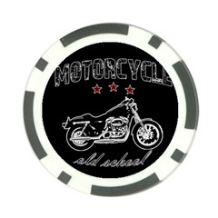 Motorcycle Old School Poker Chip Card Guard by Valentinaart