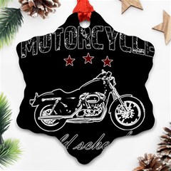 Motorcycle Old School Ornament (snowflake) by Valentinaart