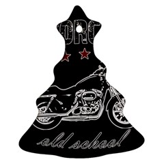 Motorcycle Old School Christmas Tree Ornament (two Sides) by Valentinaart