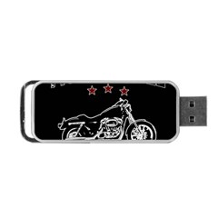 Motorcycle Old School Portable Usb Flash (one Side) by Valentinaart