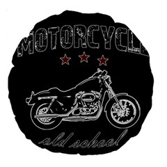 Motorcycle Old School Large 18  Premium Round Cushions by Valentinaart