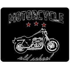 Motorcycle Old School Double Sided Fleece Blanket (medium)  by Valentinaart