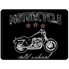 Motorcycle Old School Double Sided Fleece Blanket (large)  by Valentinaart