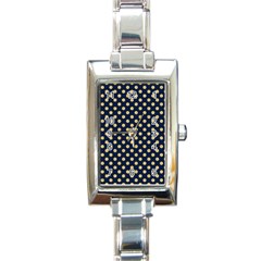 Navy/gold Polka Dots Rectangle Italian Charm Watch by Colorfulart23