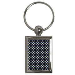 Navy/gold Polka Dots Key Chains (rectangle)  by Colorfulart23