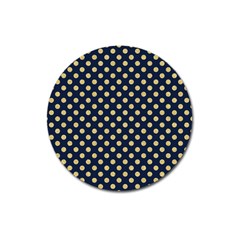 Navy/gold Polka Dots Magnet 3  (round) by Colorfulart23