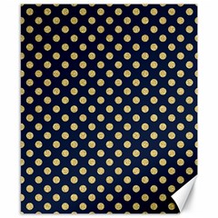 Navy/gold Polka Dots Canvas 8  X 10  by Colorfulart23