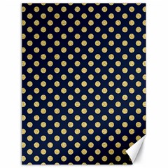 Navy/gold Polka Dots Canvas 18  X 24   by Colorfulart23