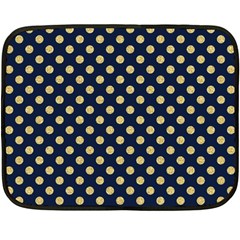 Navy/gold Polka Dots Double Sided Fleece Blanket (mini)  by Colorfulart23