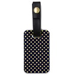 Navy/Gold Polka Dots Luggage Tags (One Side)  Front