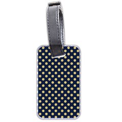 Navy/gold Polka Dots Luggage Tags (two Sides) by Colorfulart23