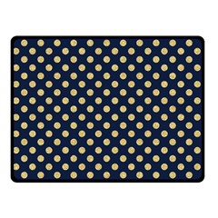 Navy/gold Polka Dots Double Sided Fleece Blanket (small)  by Colorfulart23