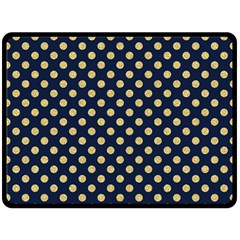 Navy/gold Polka Dots Double Sided Fleece Blanket (large)  by Colorfulart23