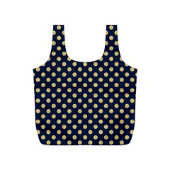 Navy/gold Polka Dots Full Print Recycle Bags (s)  by Colorfulart23