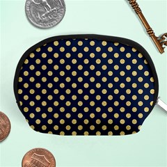 Navy/gold Polka Dots Accessory Pouches (medium)  by Colorfulart23