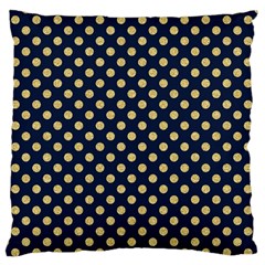 Navy/gold Polka Dots Standard Flano Cushion Case (one Side) by Colorfulart23