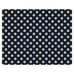 Navy/gold Polka Dots Double Sided Flano Blanket (medium)  by Colorfulart23