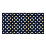 Navy/Gold Polka Dots Satin Shawl Front