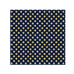 Navy/gold Polka Dots Small Satin Scarf (square) by Colorfulart23