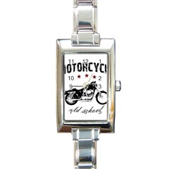 Motorcycle Old School Rectangle Italian Charm Watch by Valentinaart