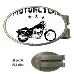 Motorcycle Old School Money Clips (oval)  by Valentinaart