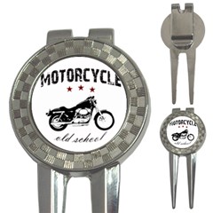 Motorcycle Old School 3-in-1 Golf Divots by Valentinaart